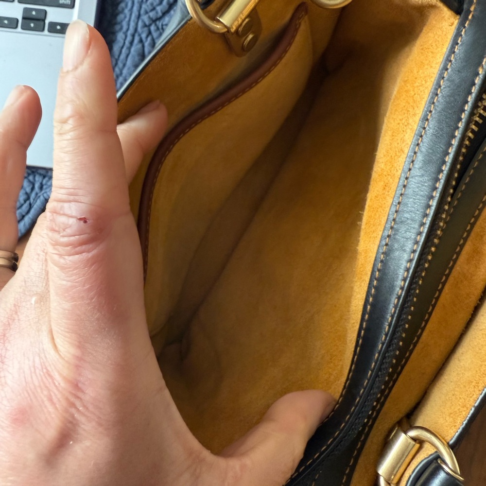 Coach Rogue 25 Black and Gold Satchel - Picture 7 of 13
